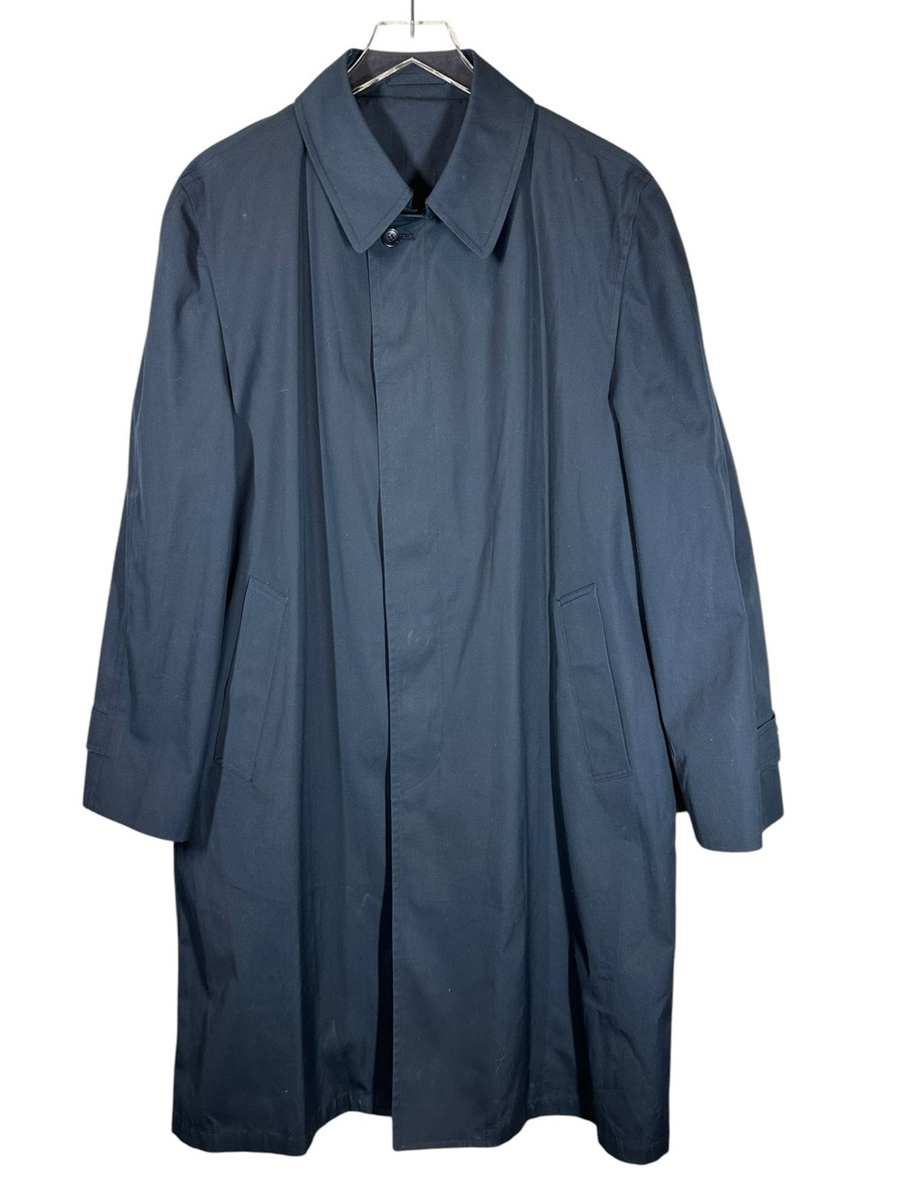 VINTAGE LONDON FOG Men's 44 Regular Navy Blue Trench Coat